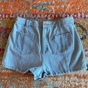 Honey Punch High Waist Denim Shorts